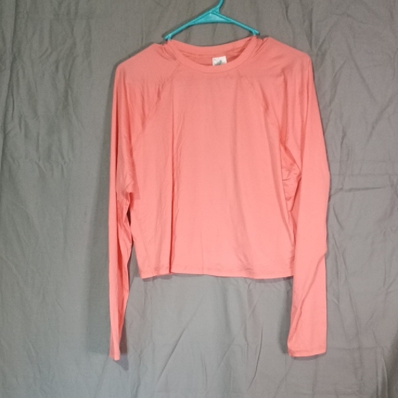 Kona Sol Peach Long Sleeve Blouse - Picture 1 of 5